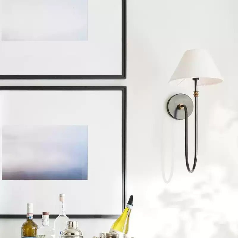 Devenq Vintage Industrial Fabric Wall Light-Neutral Decor