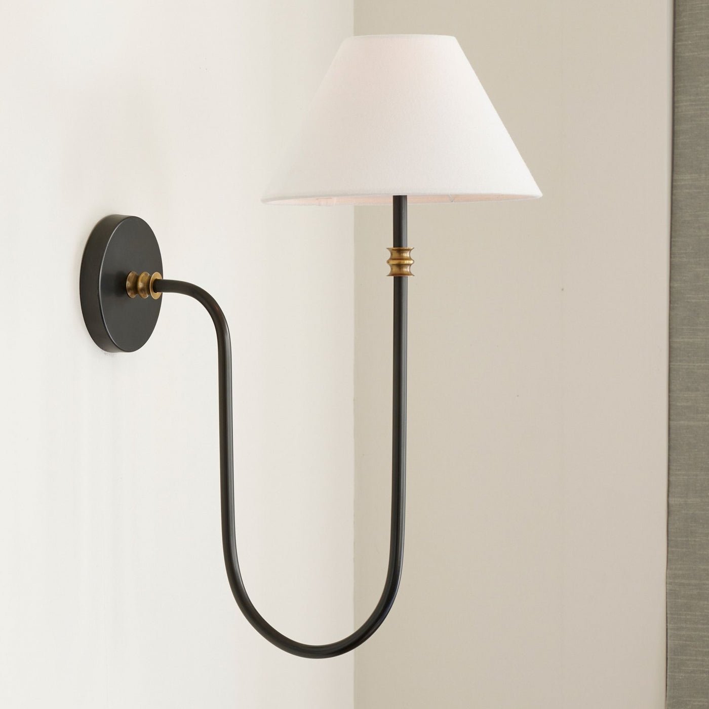 Devenq Vintage Industrial Fabric Wall Light-Neutral Decor