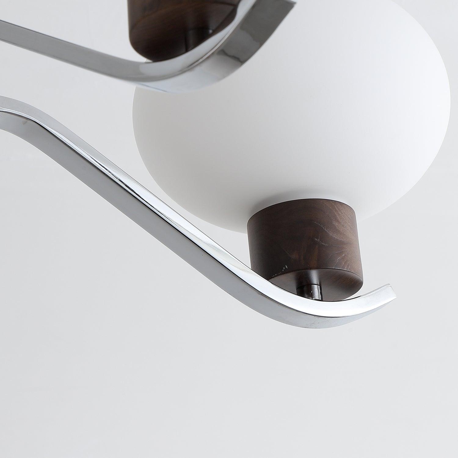 Lustra Chandelier Chrome Walnut Elegant-Neutral Decor
