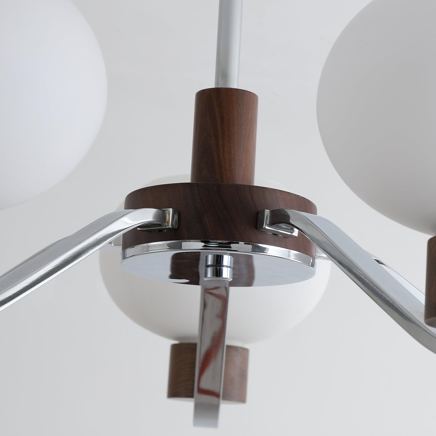 Lustra Chandelier Chrome Walnut Elegant-Neutral Decor
