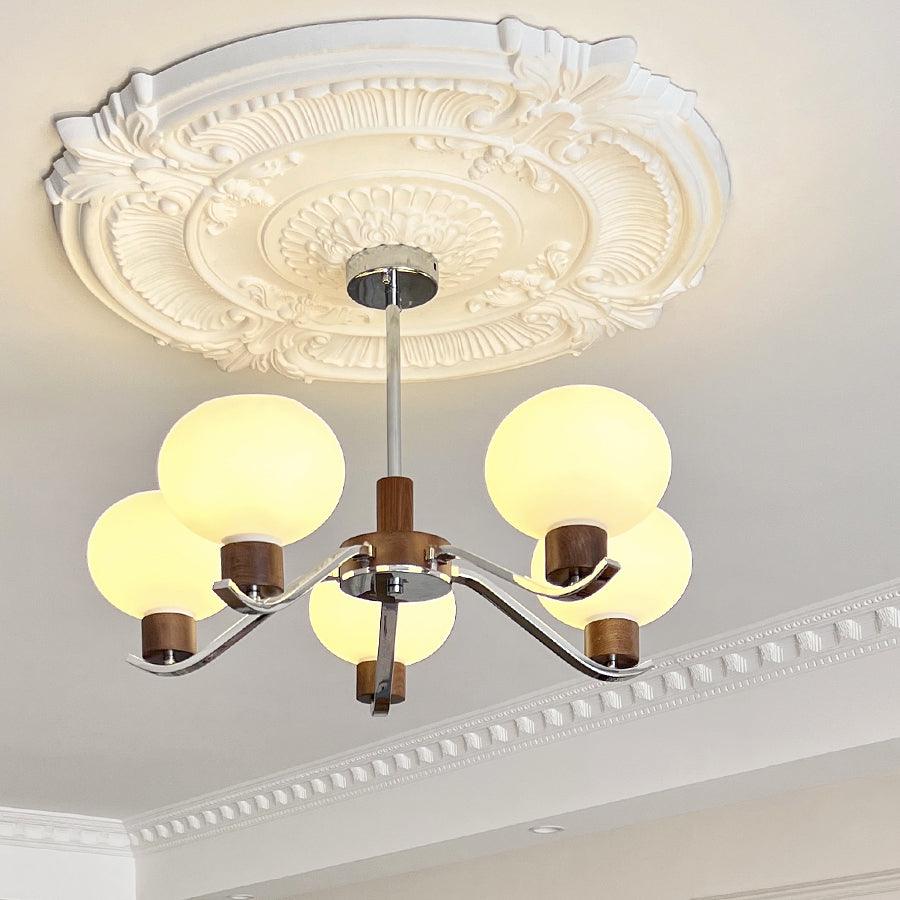 Lustra Chandelier Chrome Walnut Elegant-Neutral Decor