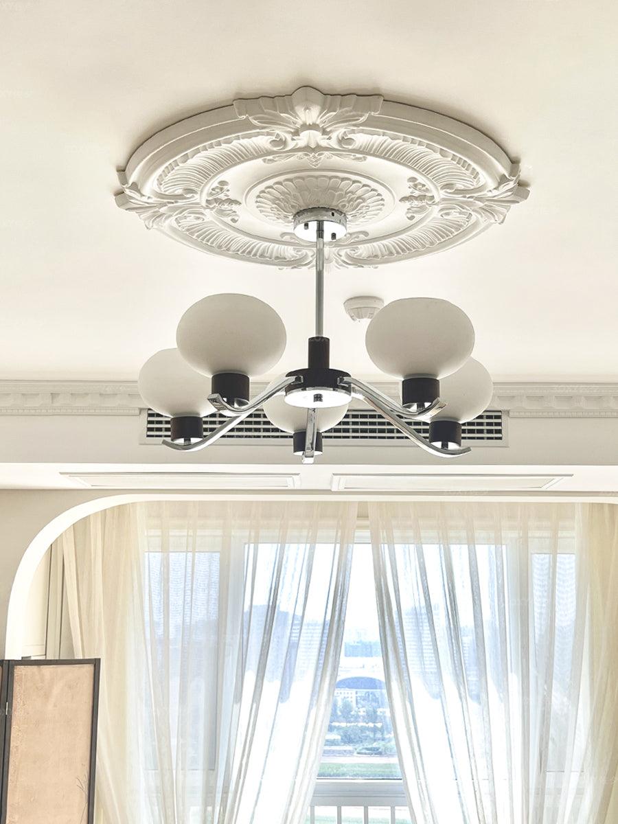 Lustra Chandelier Chrome Walnut Elegant-Neutral Decor