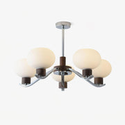 Lustra Chandelier Chrome Walnut Elegant-Neutral Decor