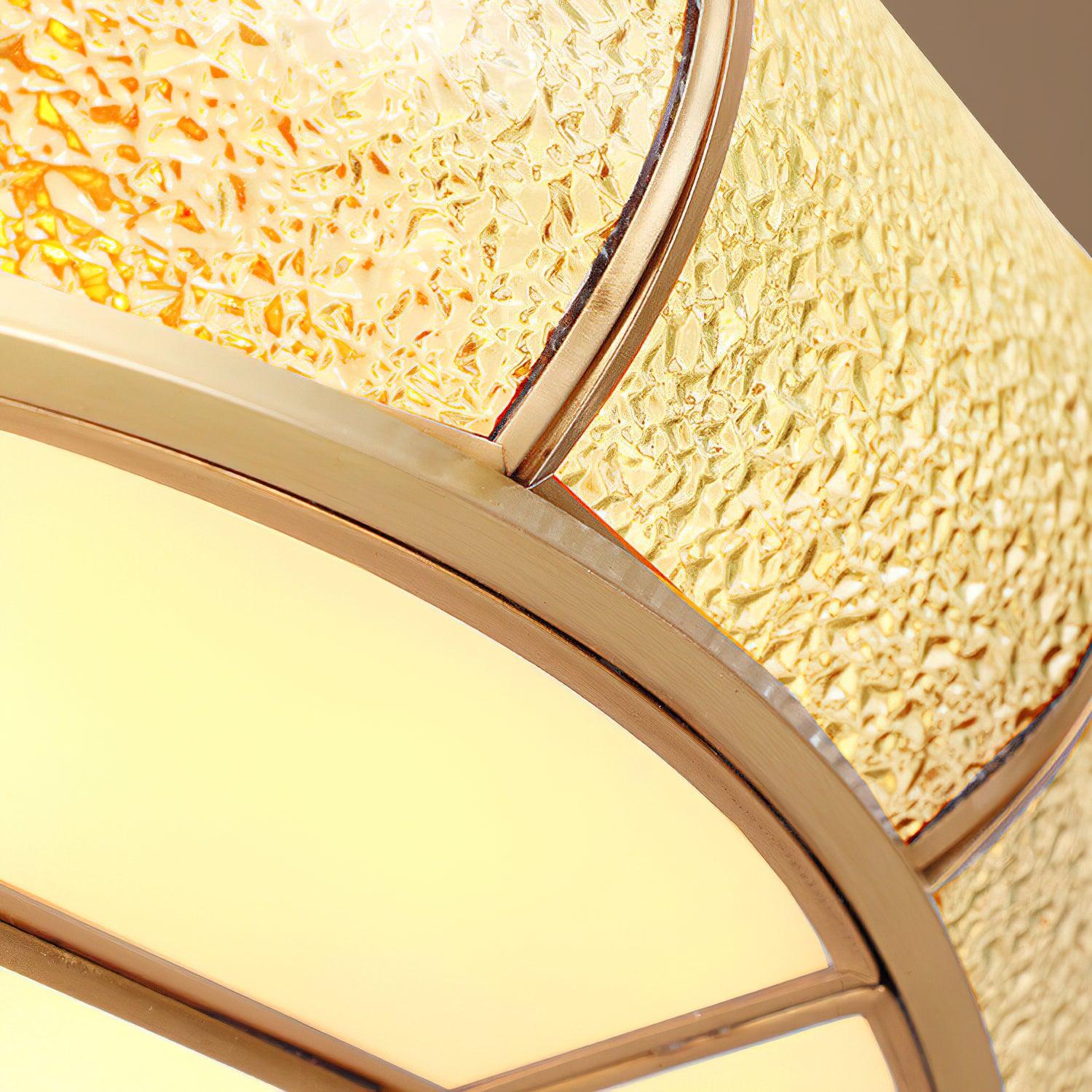 Deu Postmodern Luxury Drum Brass Glass Ceiling Light-Neutral Decor