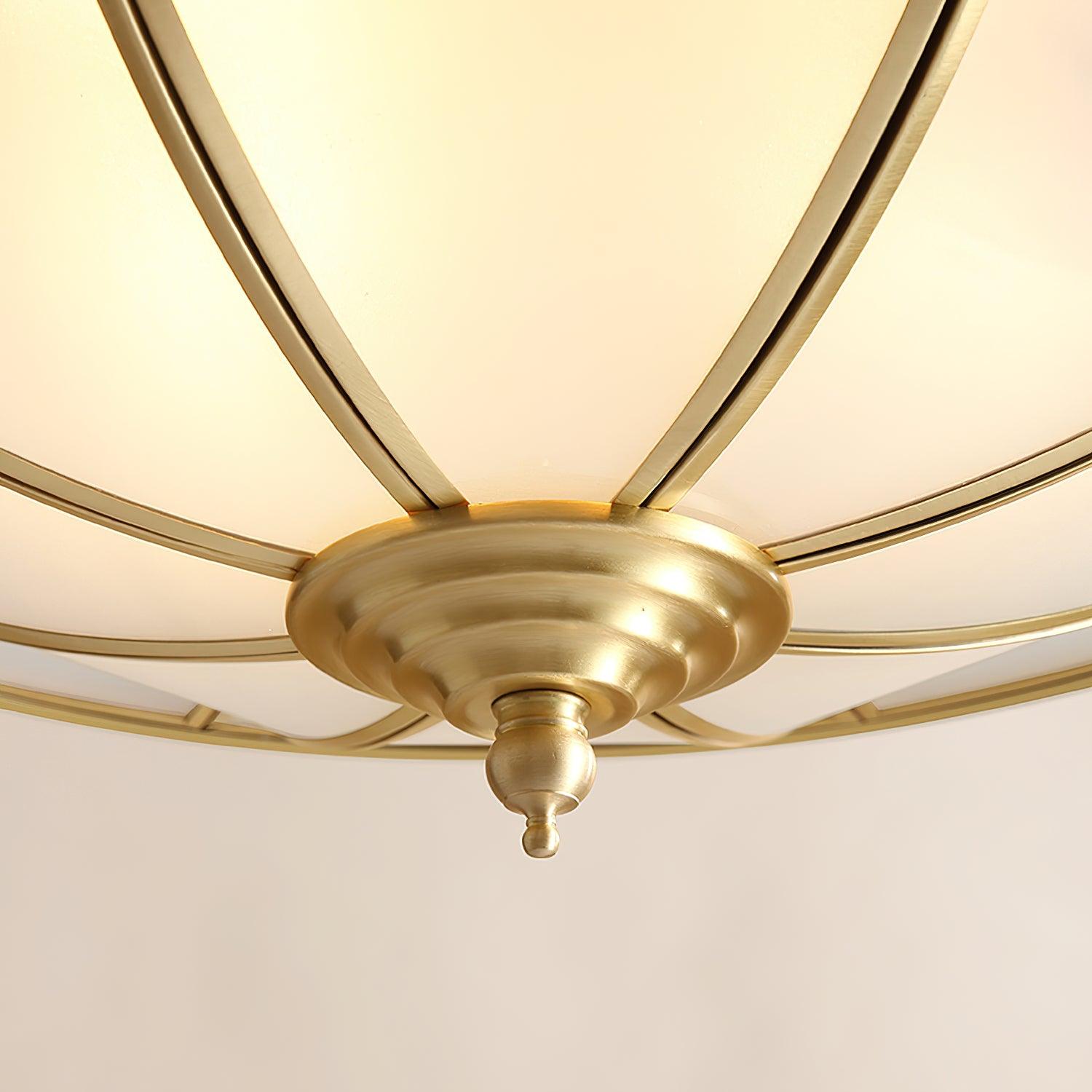 Deu Postmodern Luxury Drum Brass Glass Ceiling Light-Neutral Decor