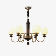 Nyvinia Vintage Brass Glass Chandelier-Neutral Decor