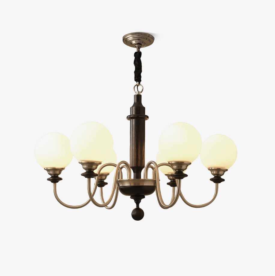 Nyvinia Vintage Brass Glass Chandelier-Neutral Decor
