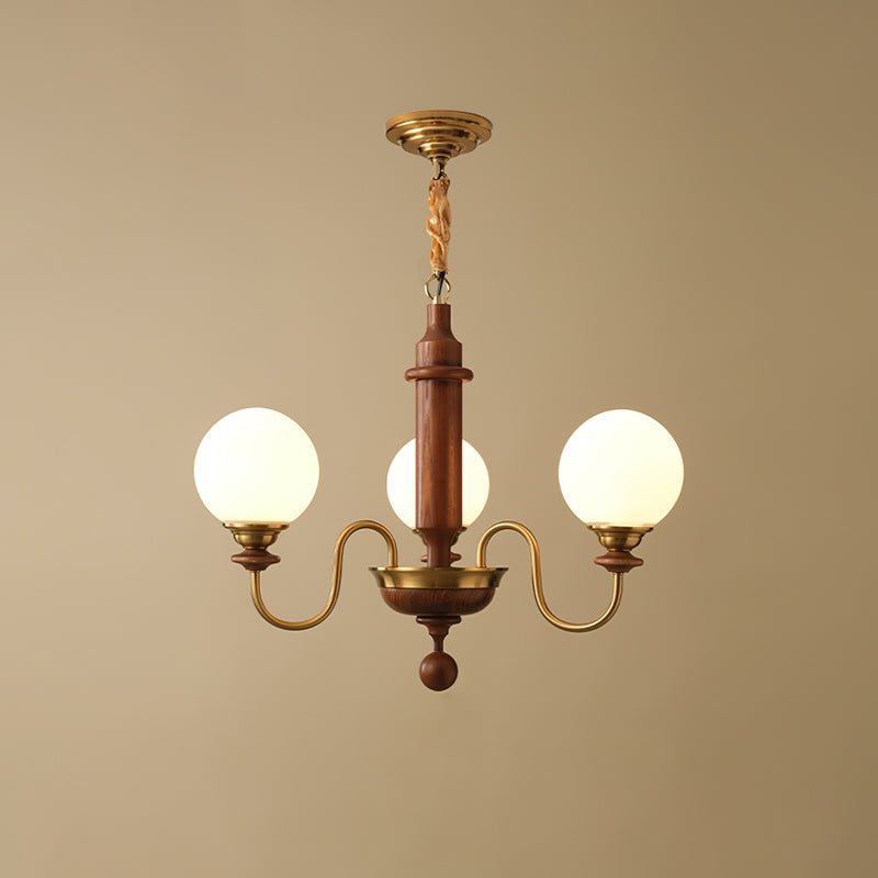Nyvinia Vintage Brass Glass Chandelier-Neutral Decor