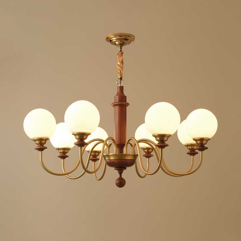 Nyvinia Vintage Brass Glass Chandelier-Neutral Decor