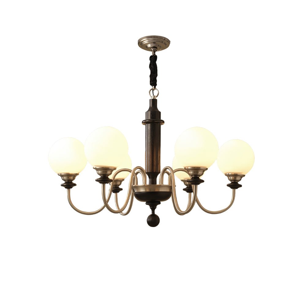 Nyvinia Vintage Brass Glass Chandelier-Neutral Decor