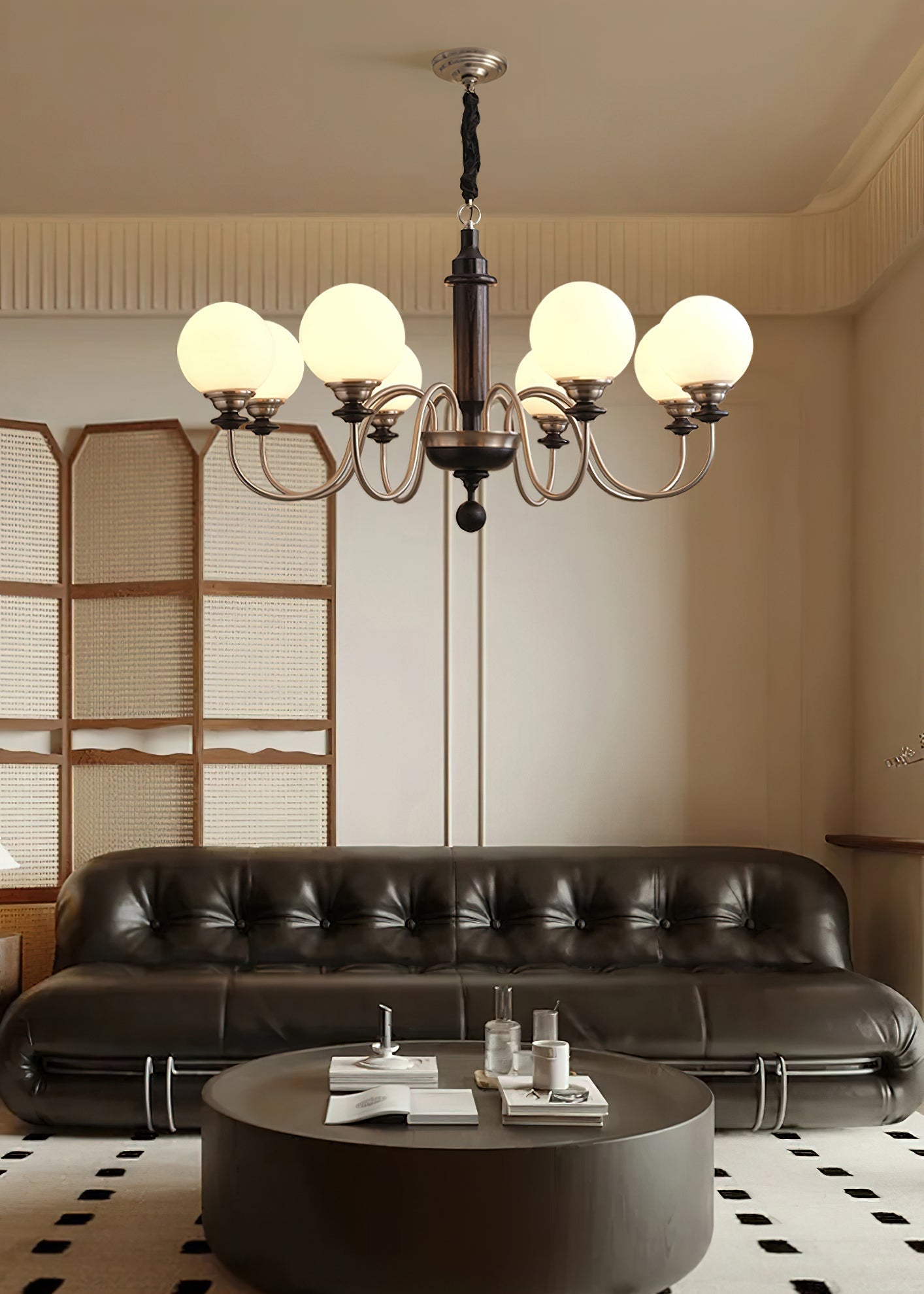 Nyvinia Vintage Brass Glass Chandelier-Neutral Decor