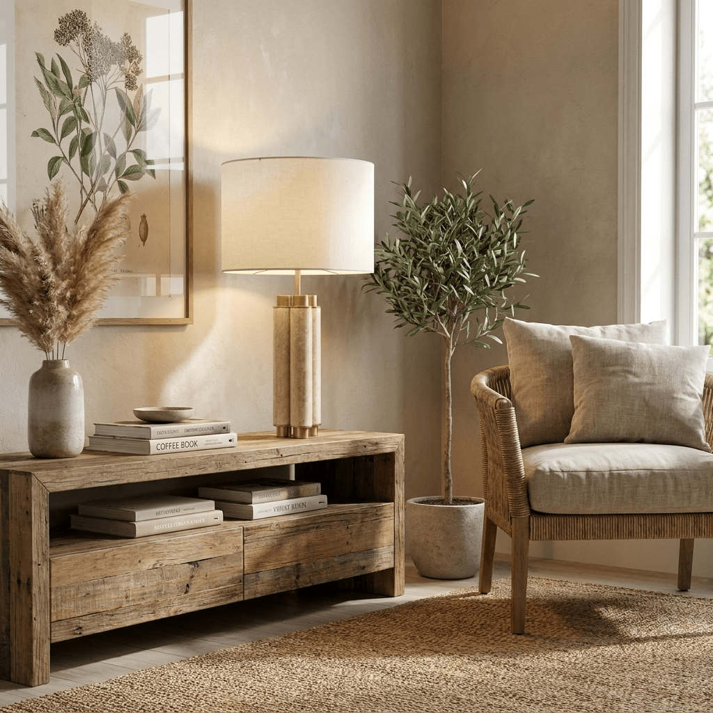 Colonnade Travertine Table Lamp-Neutral Decor