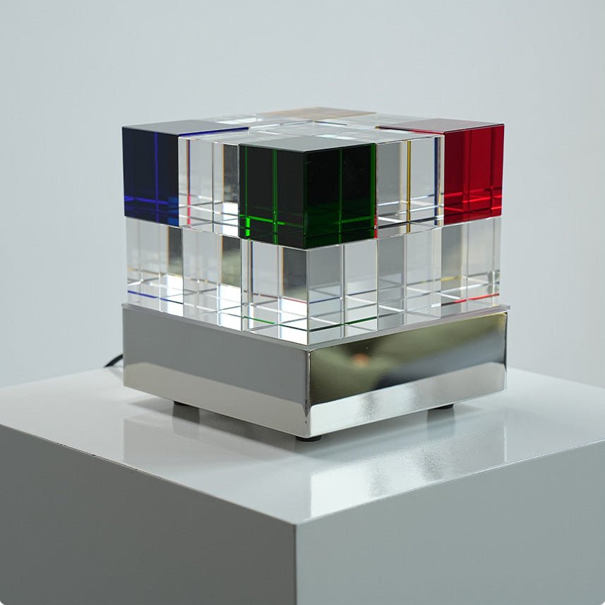 Colored Crystal Cube Table Lamp-Neutral Decor