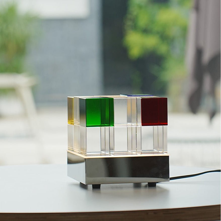 Colored Crystal Cube Table Lamp-Neutral Decor