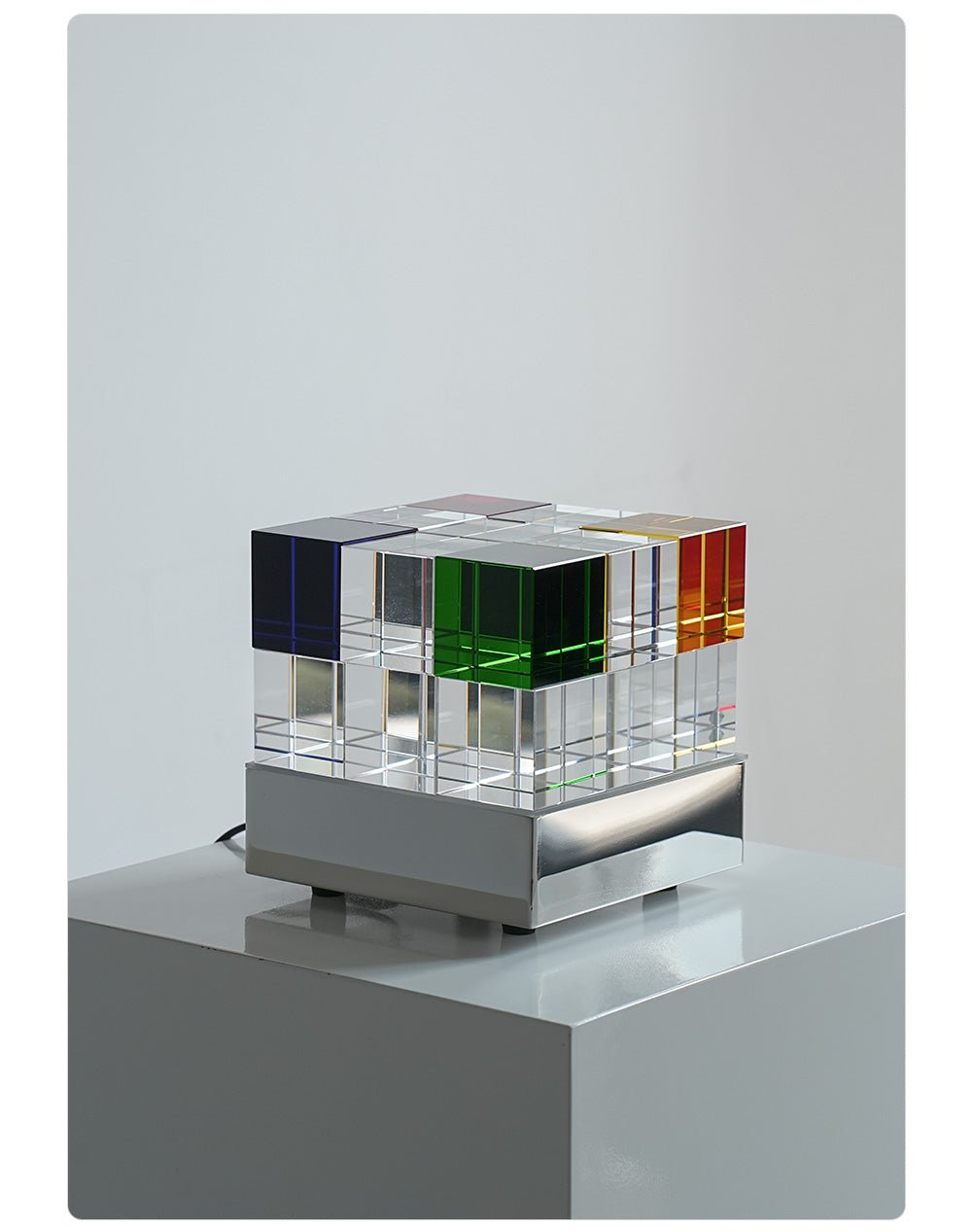 Colored Crystal Cube Table Lamp-Neutral Decor
