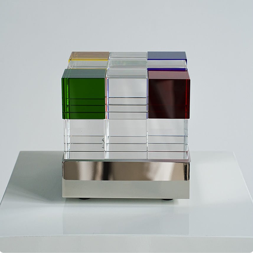 Colored Crystal Cube Table Lamp-Neutral Decor