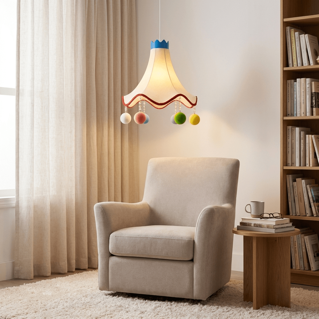 Colorful Kids Fabric Pendant Light-Neutral Decor