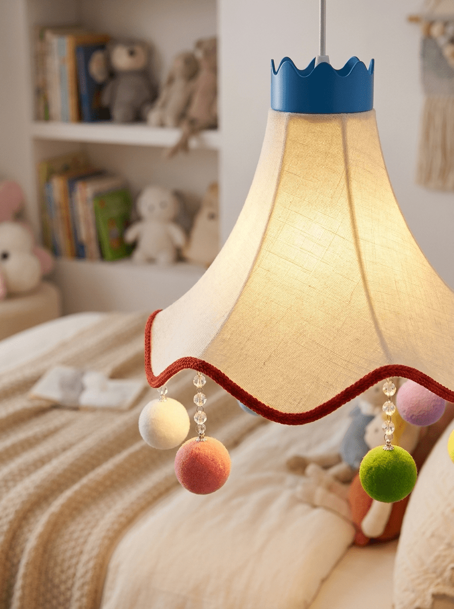 Colorful Kids Fabric Pendant Light-Neutral Decor