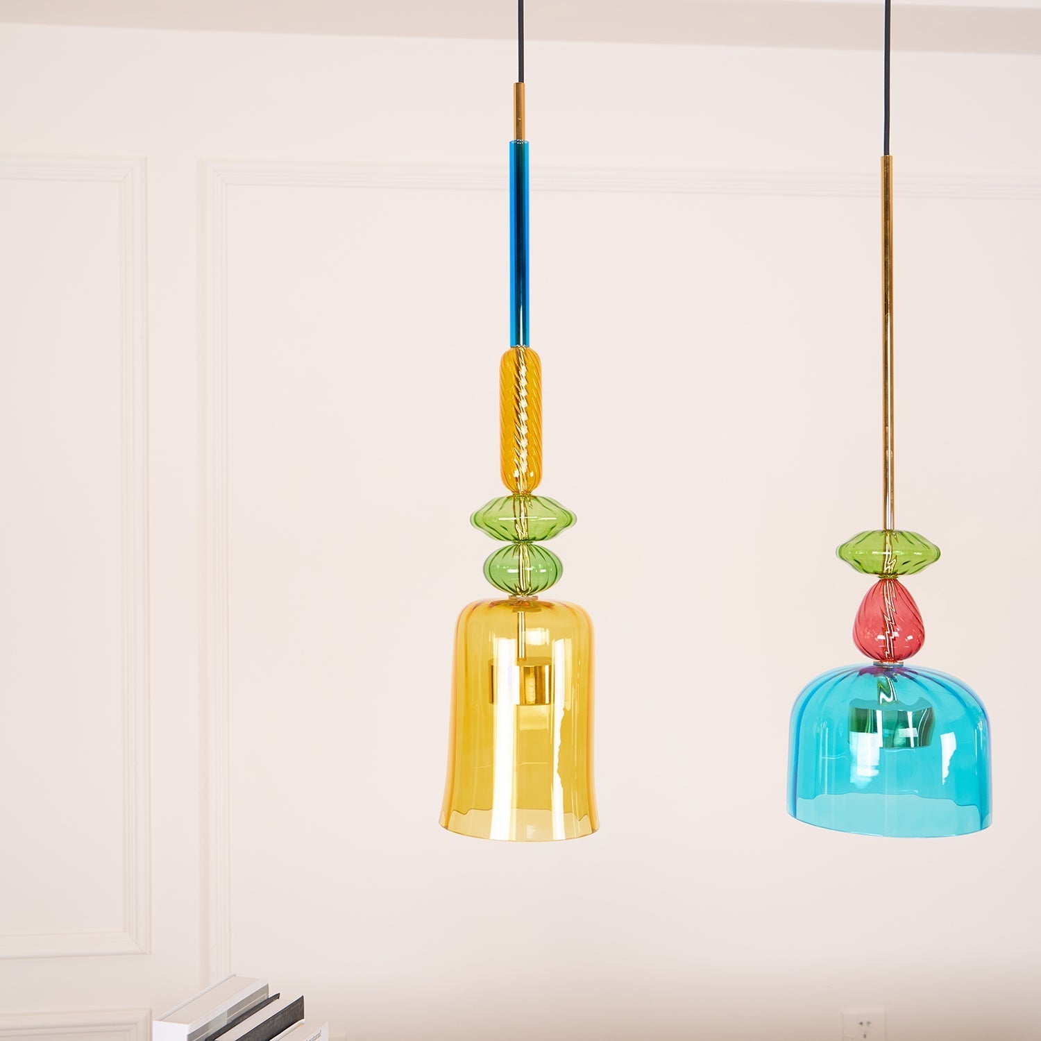 Voshan Bohemian Glass Pendant Lamp-Neutral Decor