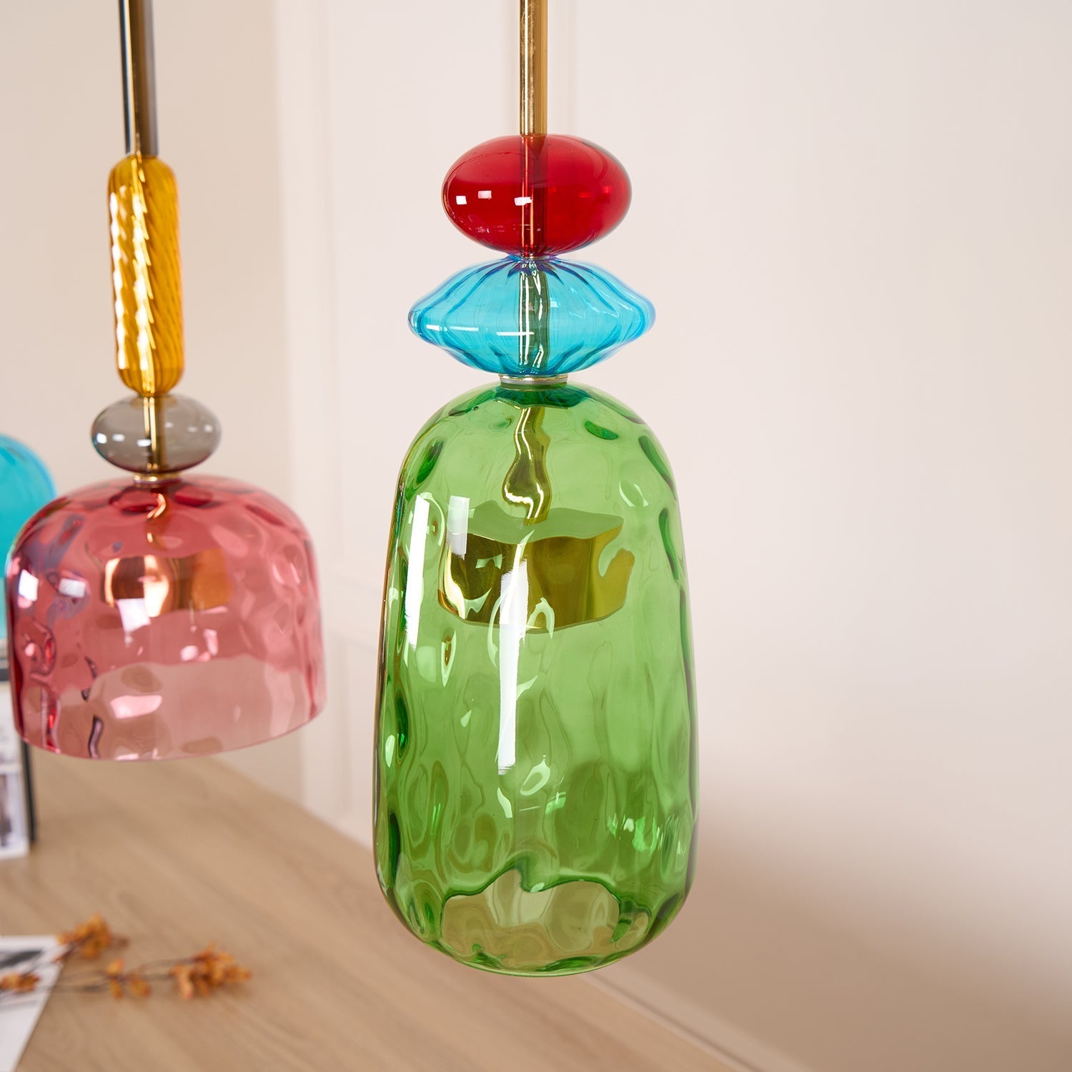 Voshan Bohemian Glass Pendant Lamp-Neutral Decor