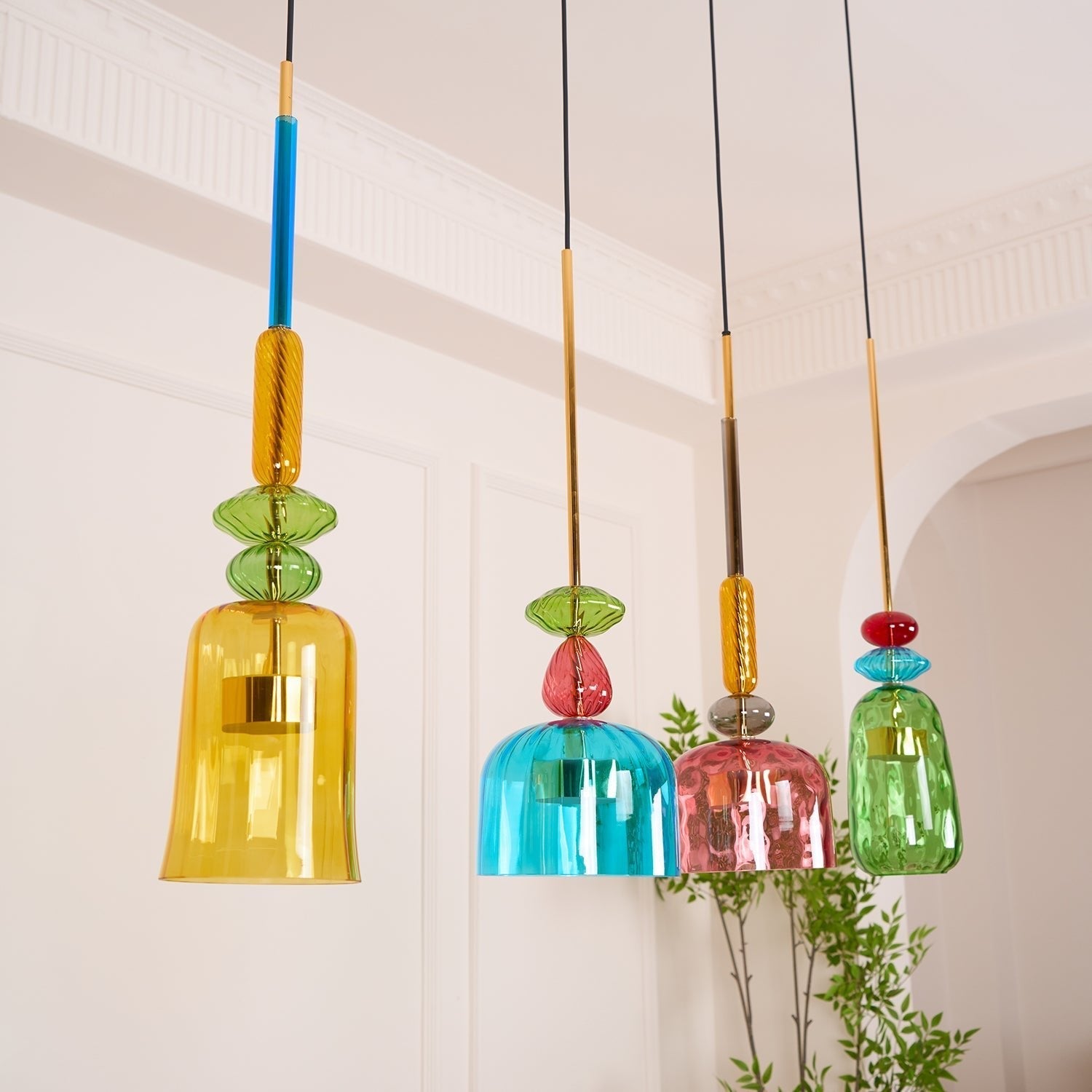 Voshan Bohemian Glass Pendant Lamp-Neutral Decor
