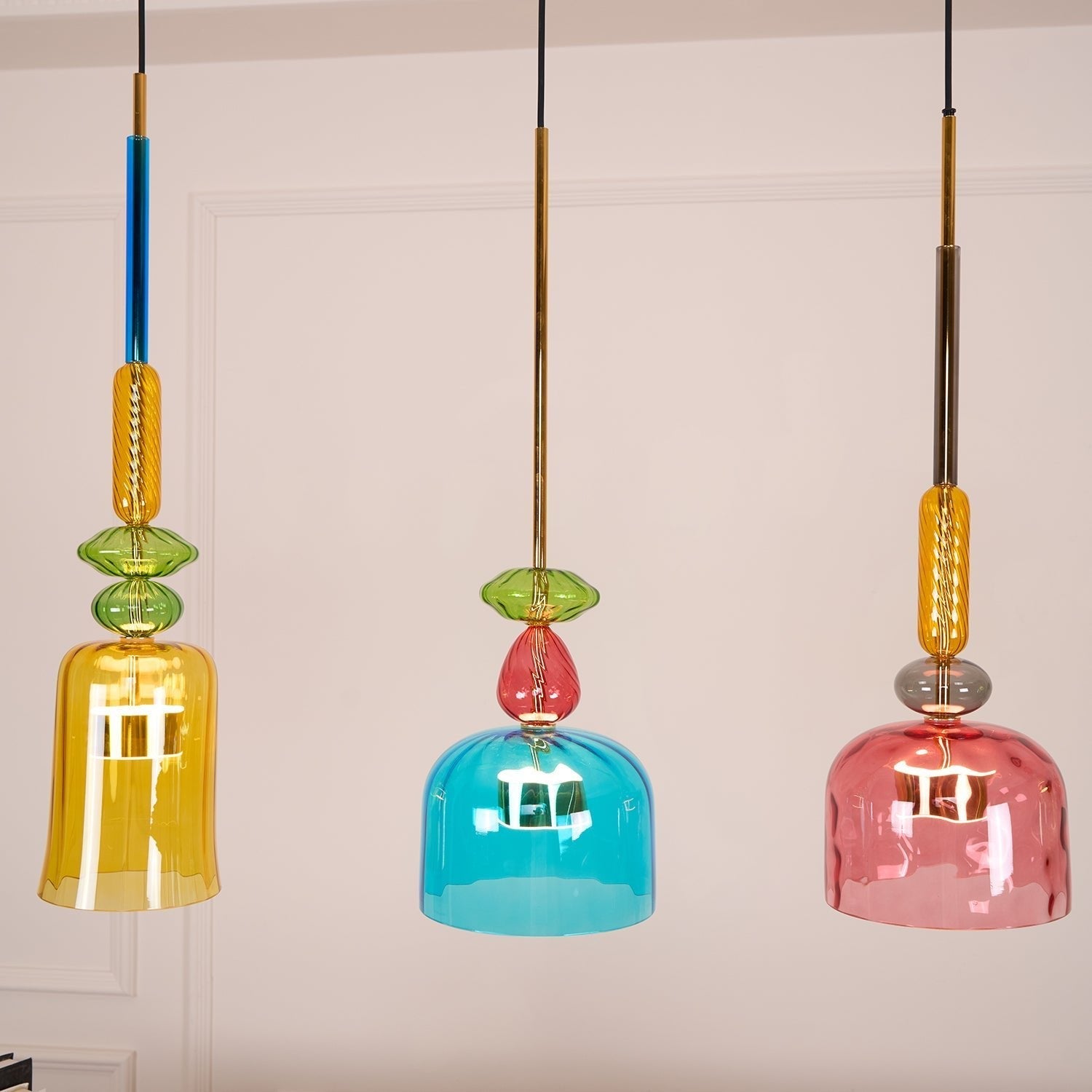 Voshan Bohemian Glass Pendant Lamp-Neutral Decor