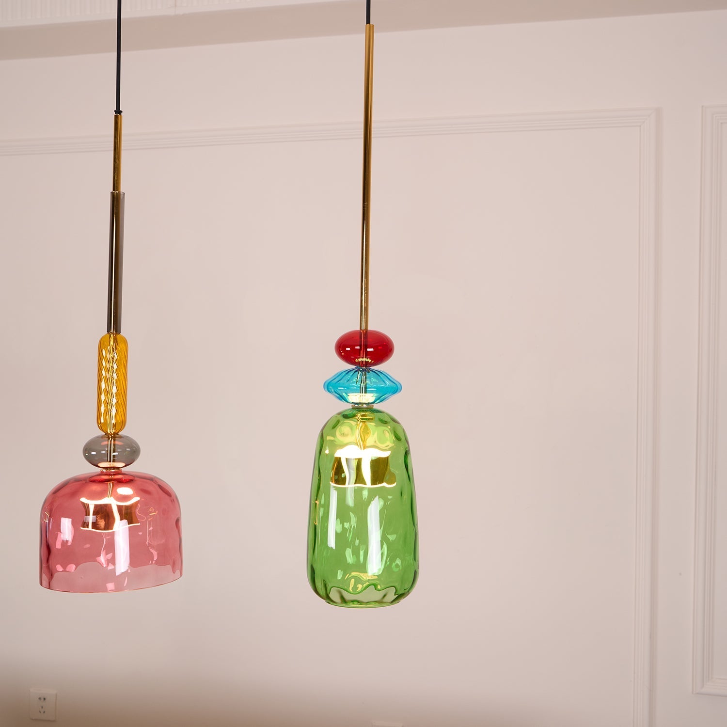 Voshan Bohemian Glass Pendant Lamp-Neutral Decor