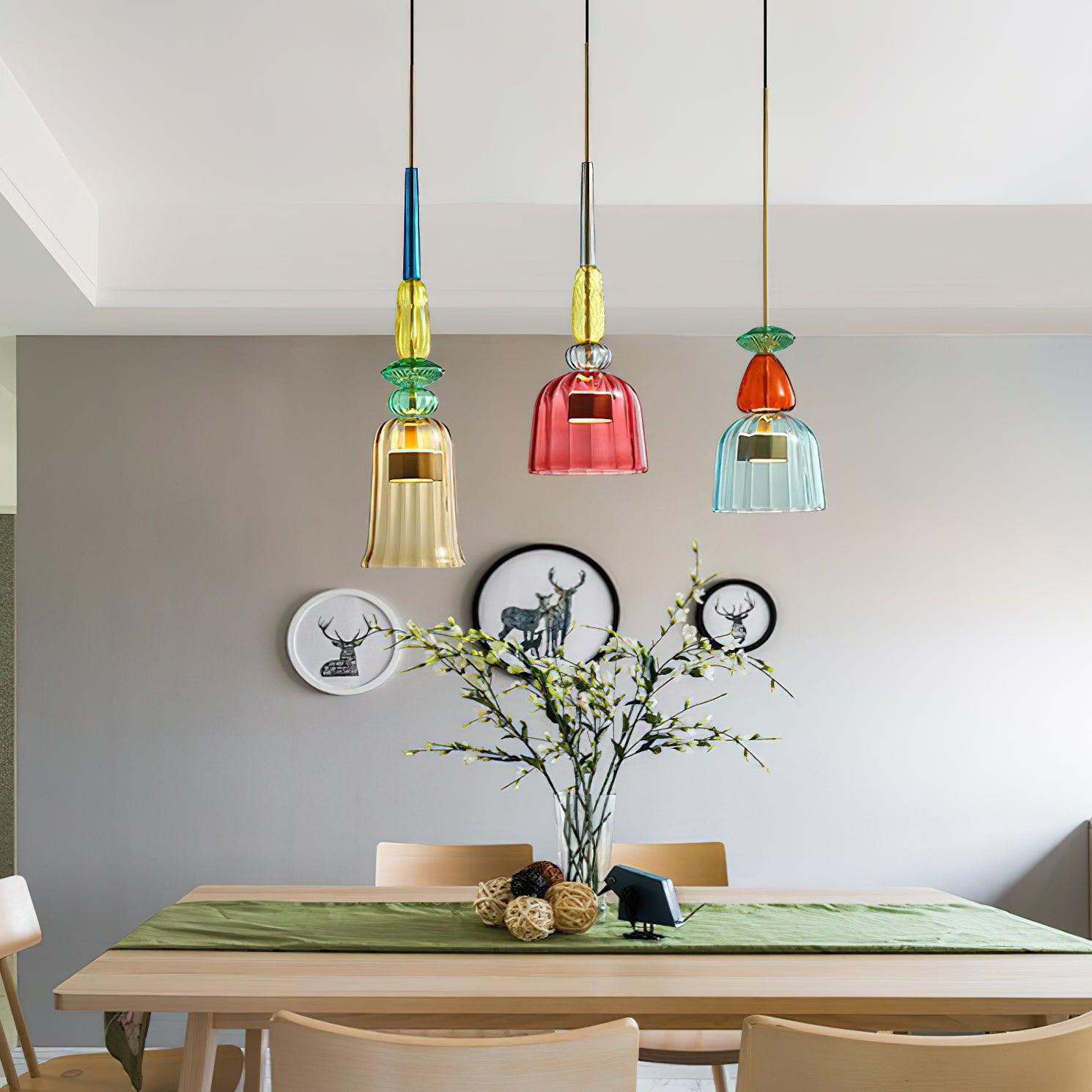 Voshan Bohemian Glass Pendant Lamp-Neutral Decor
