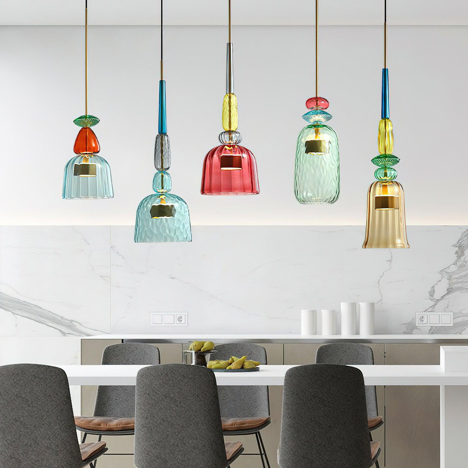 Voshan Bohemian Glass Pendant Lamp-Neutral Decor