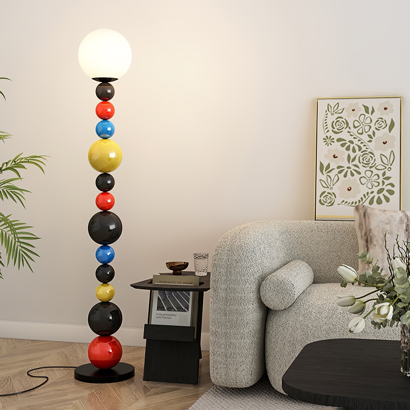 Zoriel Glass Artistic Floor Lamp-Neutral Decor
