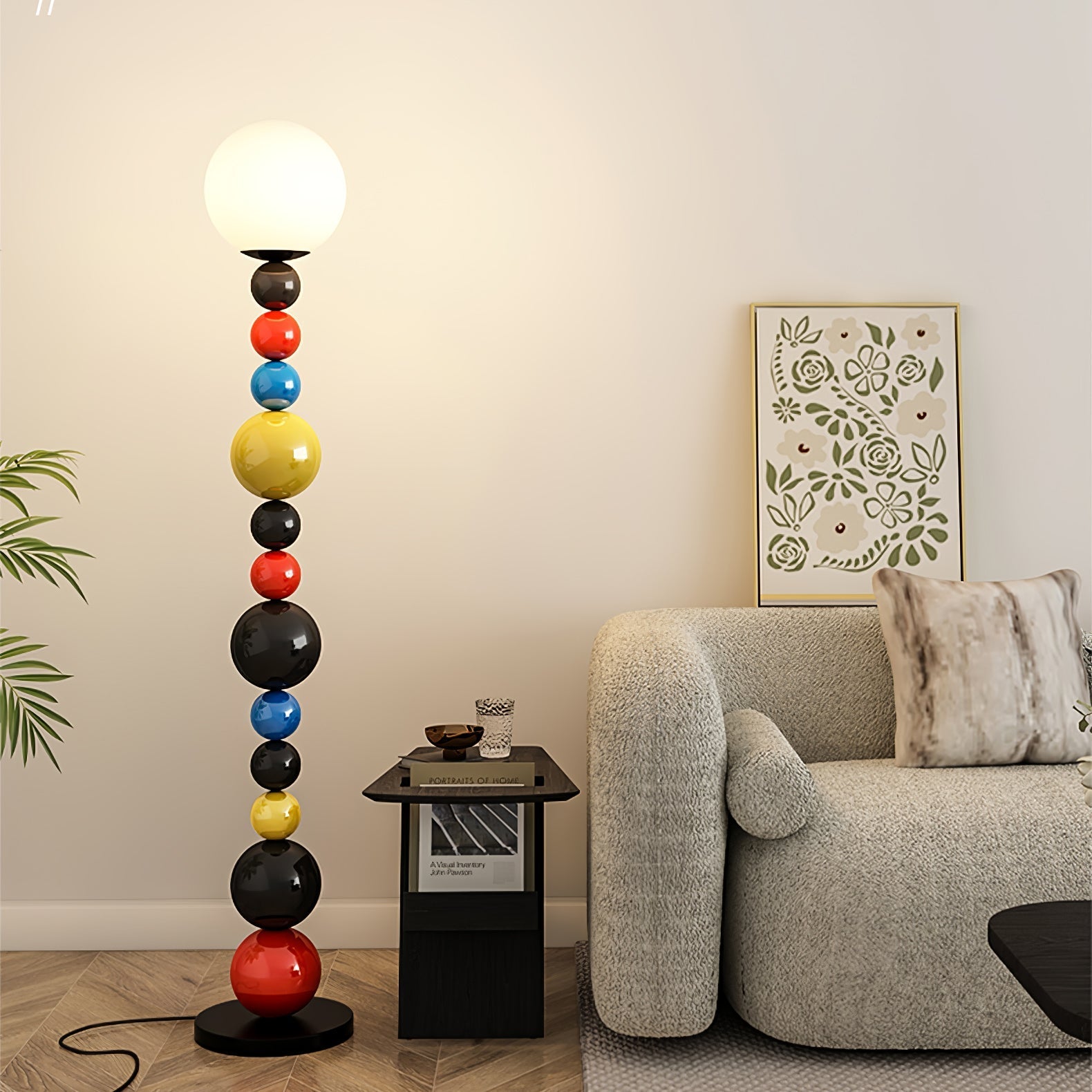 Zoriel Glass Artistic Floor Lamp-Neutral Decor