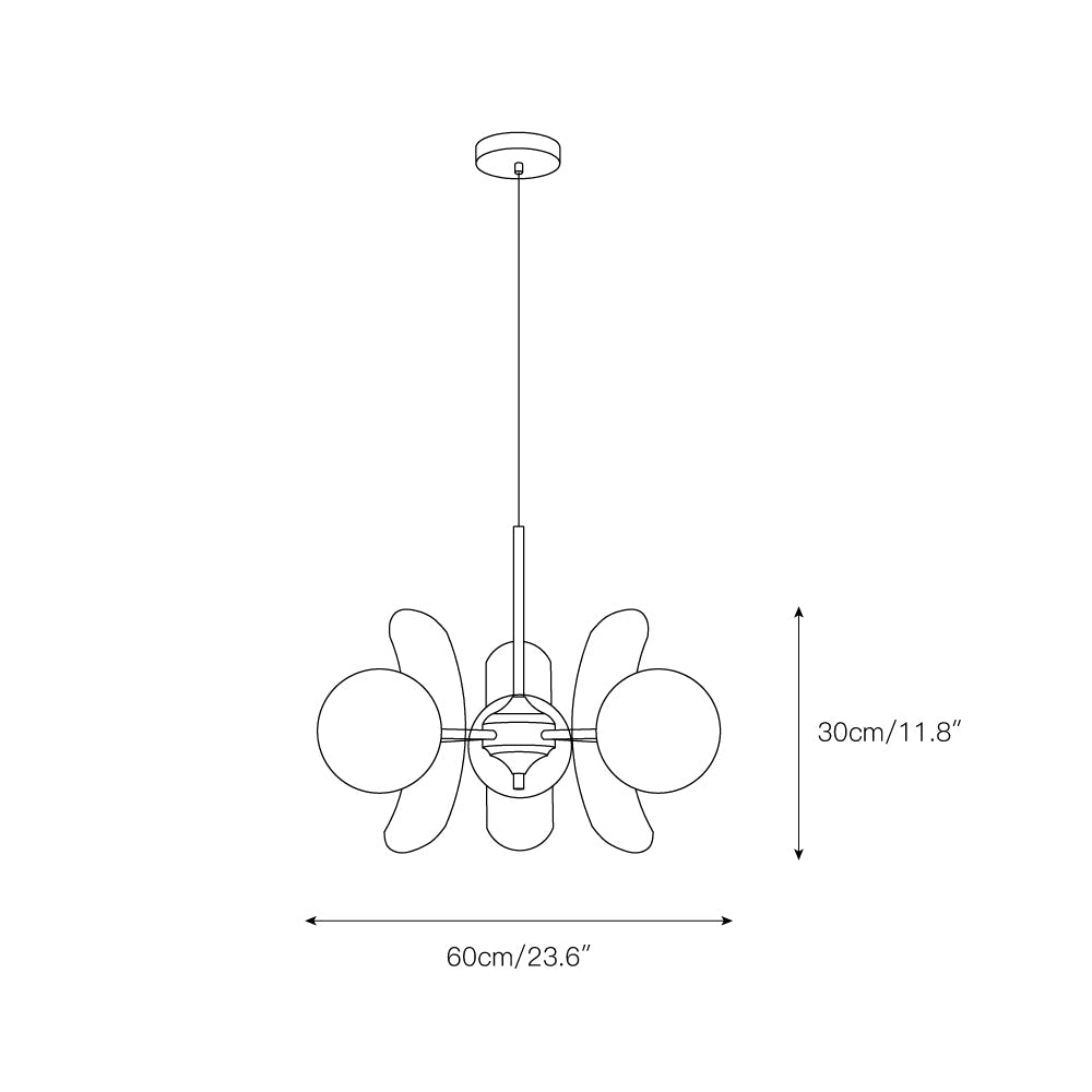 Prism Creativity Sputnik Orange Glass Chandelier-Neutral Decor