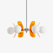 Quay Chandelier Phosphorescent Glass Lampshade-Neutral Decor