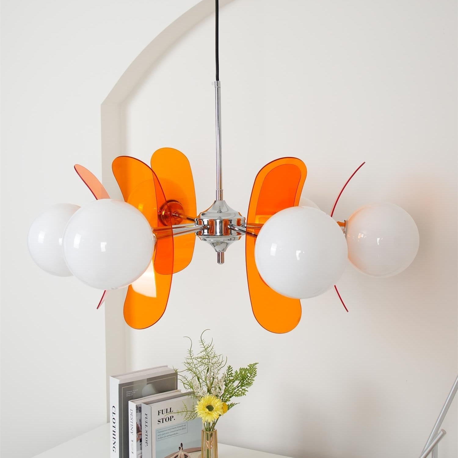 Prism Creativity Sputnik Orange Glass Chandelier-Neutral Decor