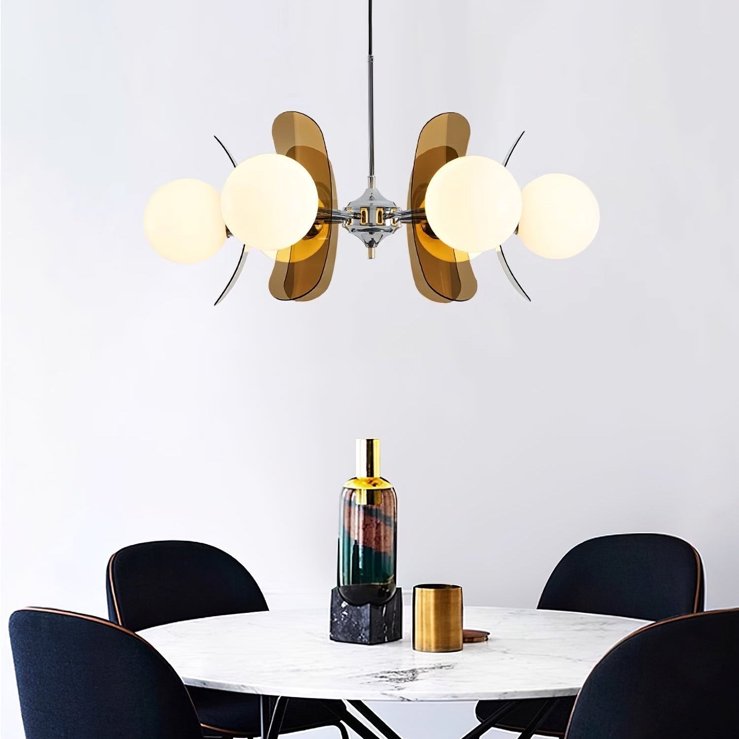 Prism Creativity Sputnik Orange Glass Chandelier-Neutral Decor