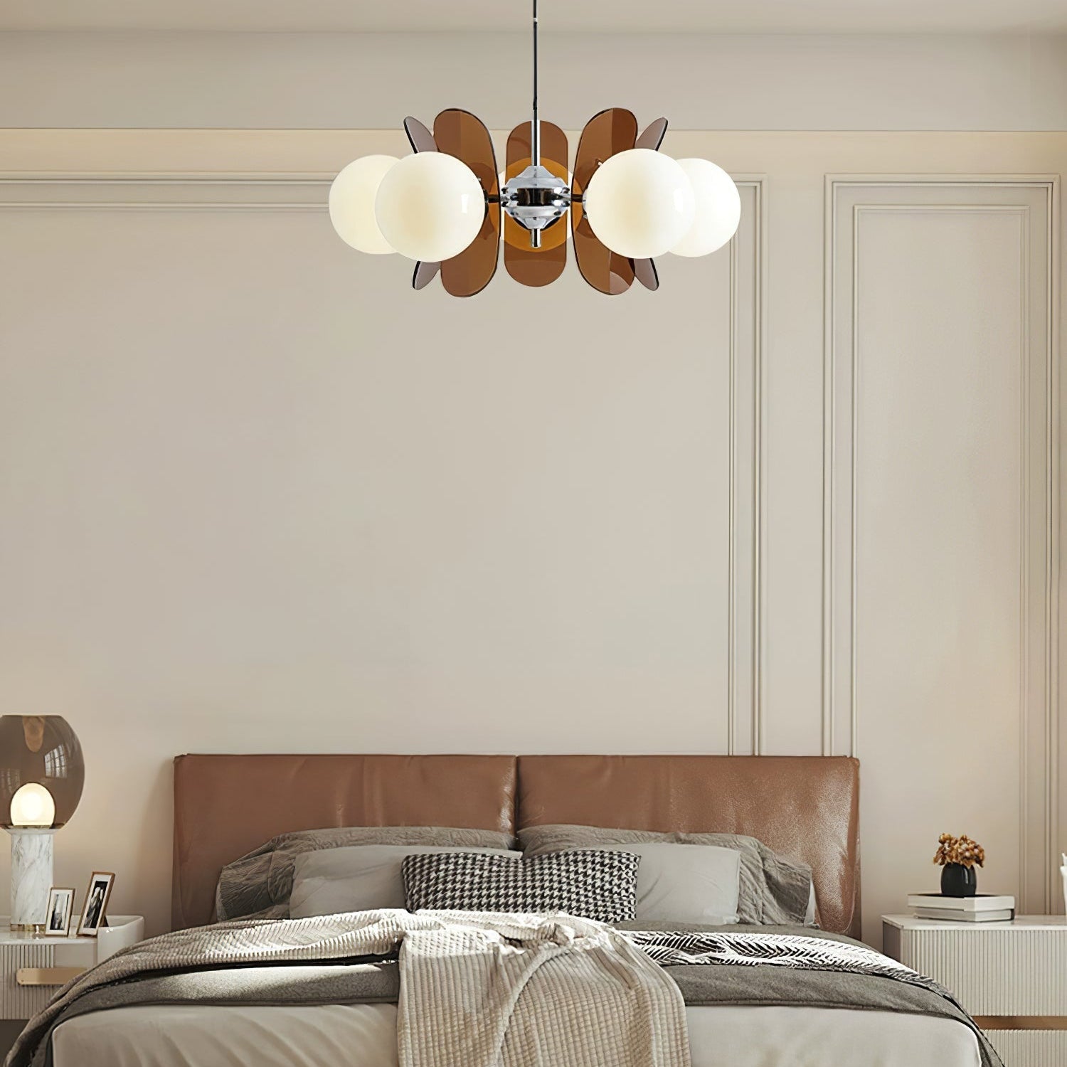 Prism Creativity Sputnik Orange Glass Chandelier-Neutral Decor