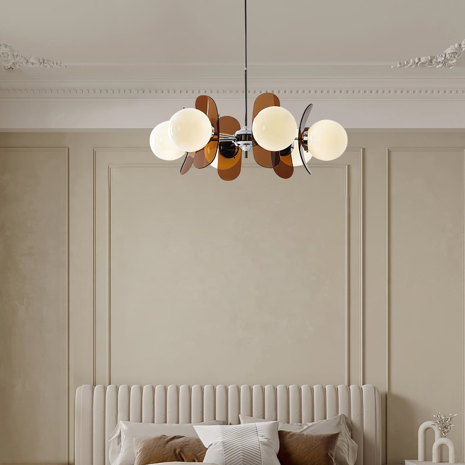 Prism Creativity Sputnik Orange Glass Chandelier-Neutral Decor