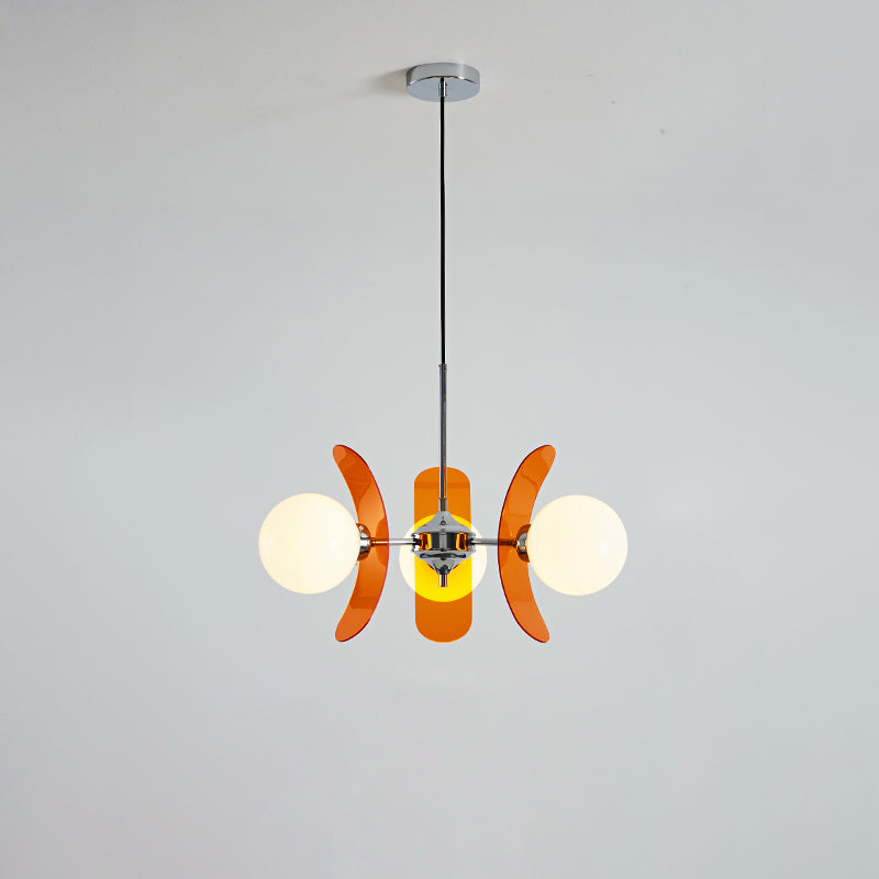 Prism Creativity Sputnik Orange Glass Chandelier-Neutral Decor