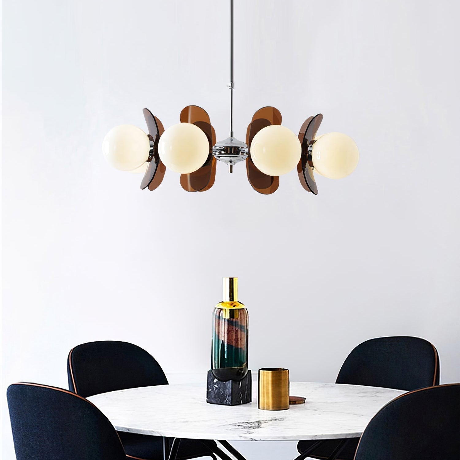 Prism Creativity Sputnik Orange Glass Chandelier-Neutral Decor