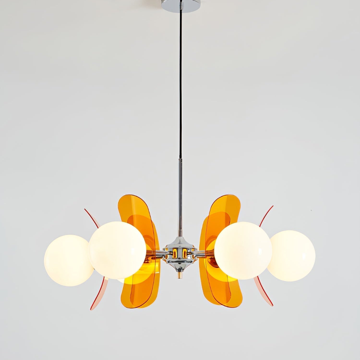 Prism Creativity Sputnik Orange Glass Chandelier-Neutral Decor