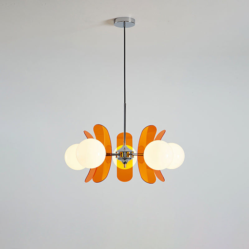 Prism Creativity Sputnik Orange Glass Chandelier-Neutral Decor