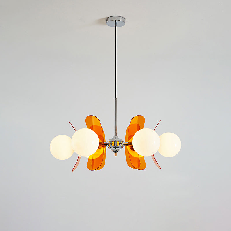 Prism Creativity Sputnik Orange Glass Chandelier-Neutral Decor