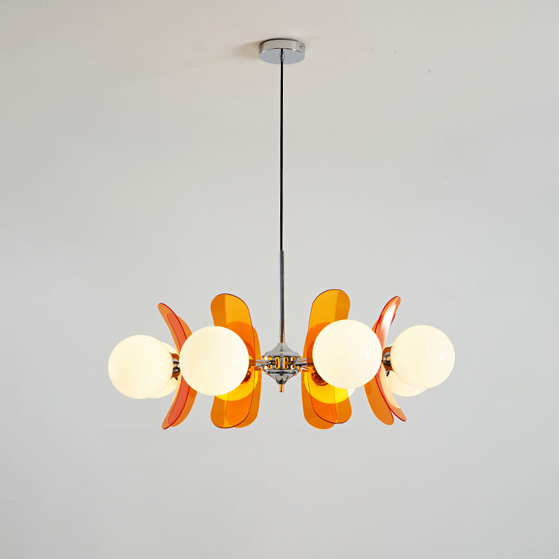 Prism Creativity Sputnik Orange Glass Chandelier-Neutral Decor