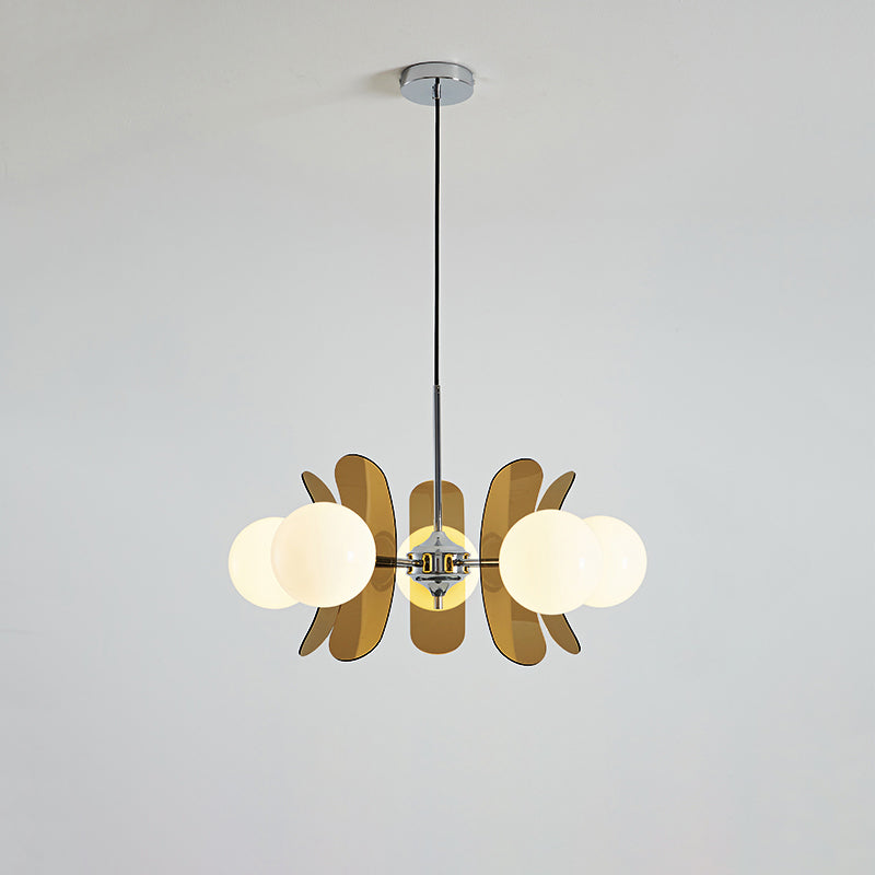 Prism Creativity Sputnik Orange Glass Chandelier-Neutral Decor