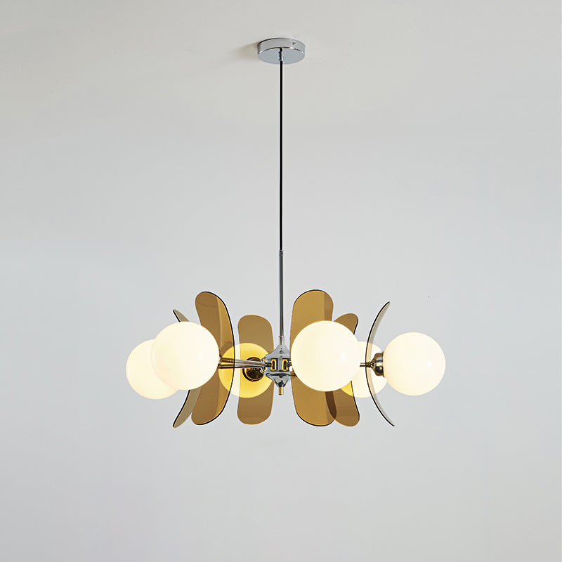 Prism Creativity Sputnik Orange Glass Chandelier-Neutral Decor