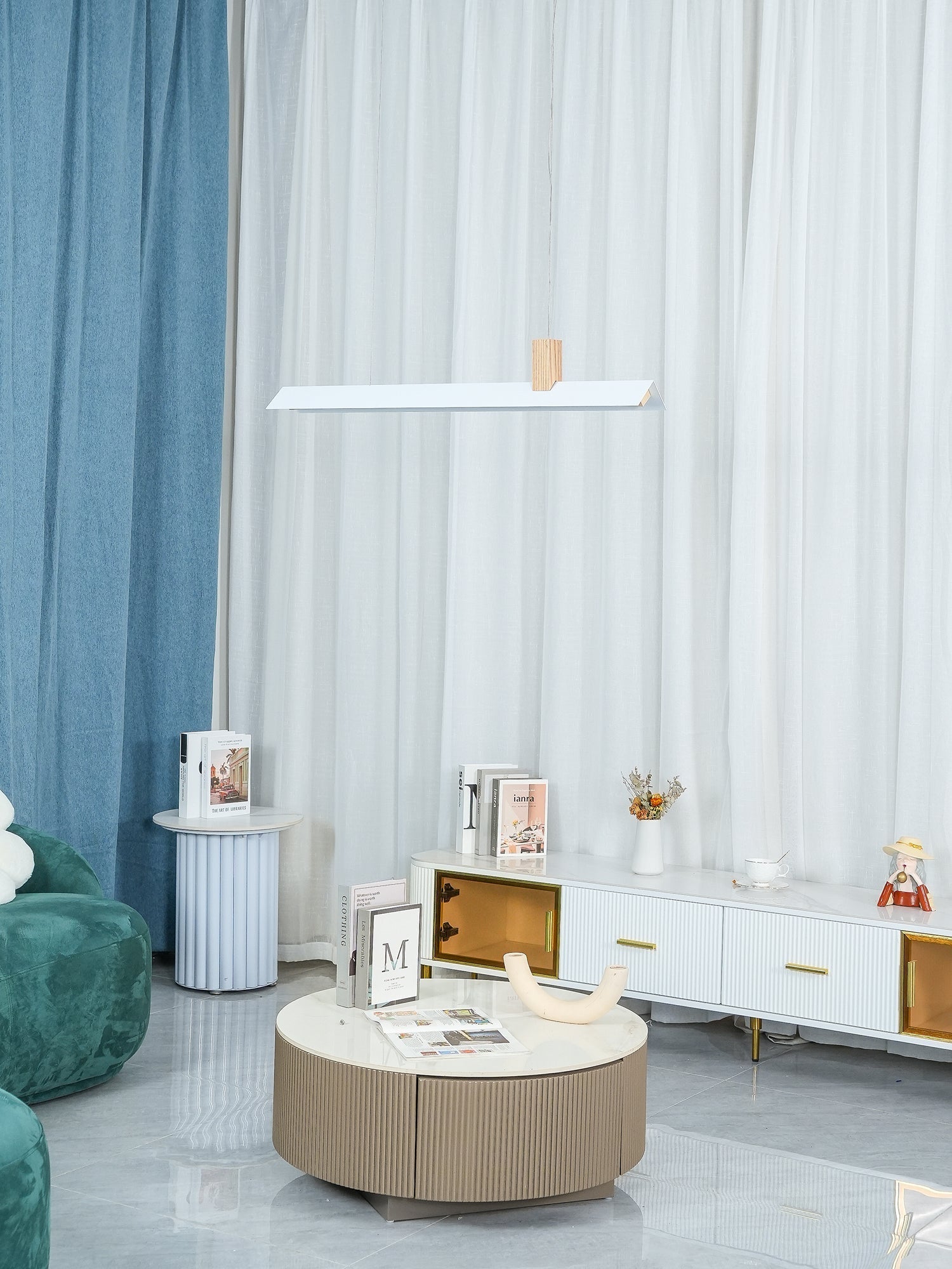 Linea Minimalist Wooden Pendant Light-Neutral Decor