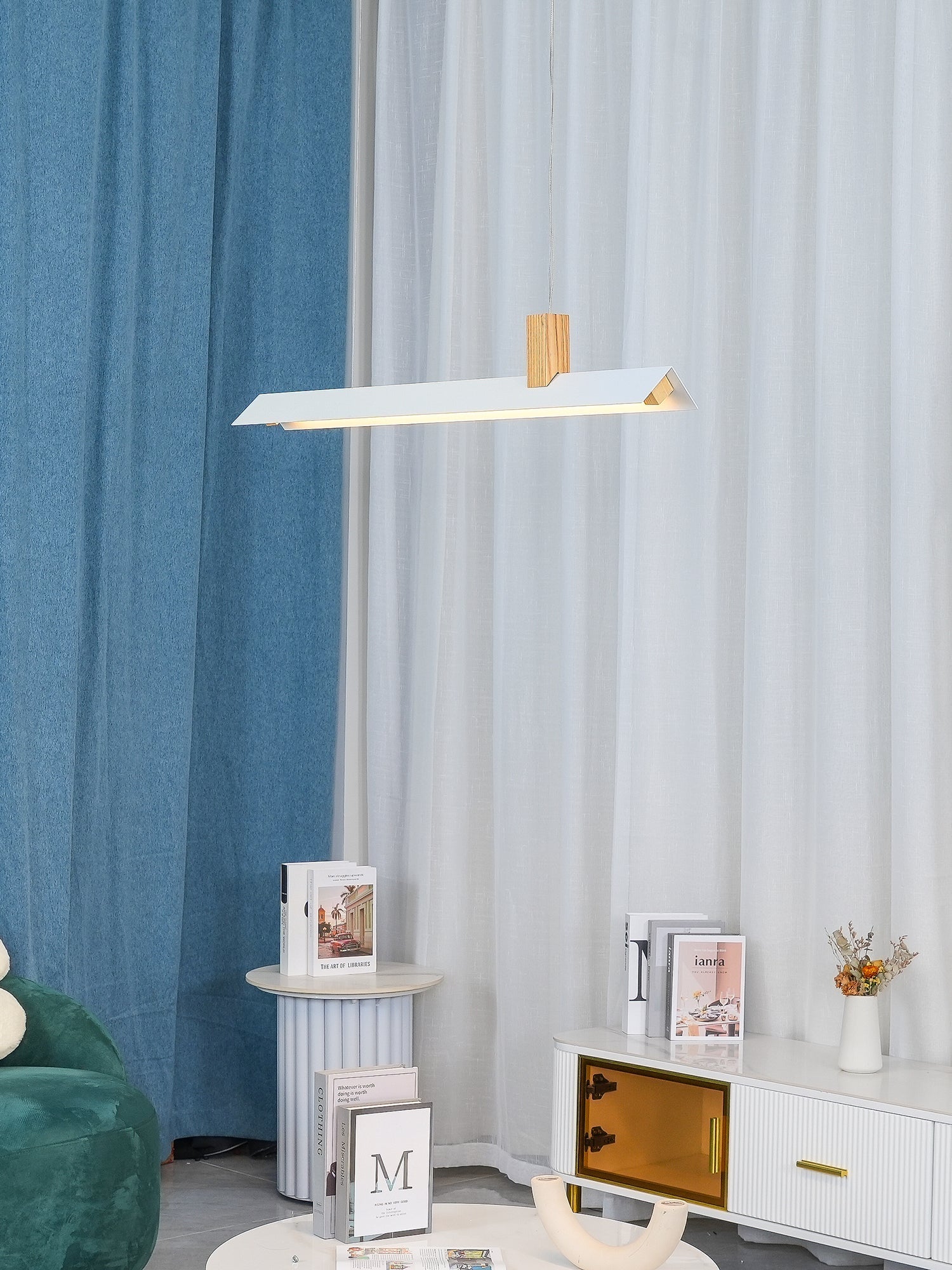 Linea Minimalist Wooden Pendant Light-Neutral Decor