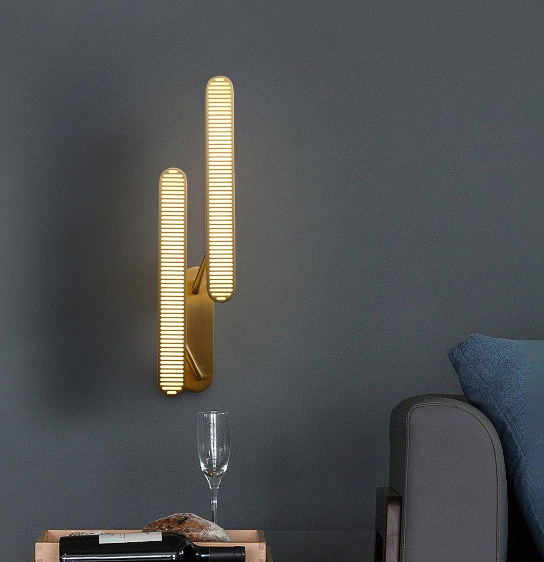 Lustra Wall Lamp Brass Slotted Grill-Neutral Decor
