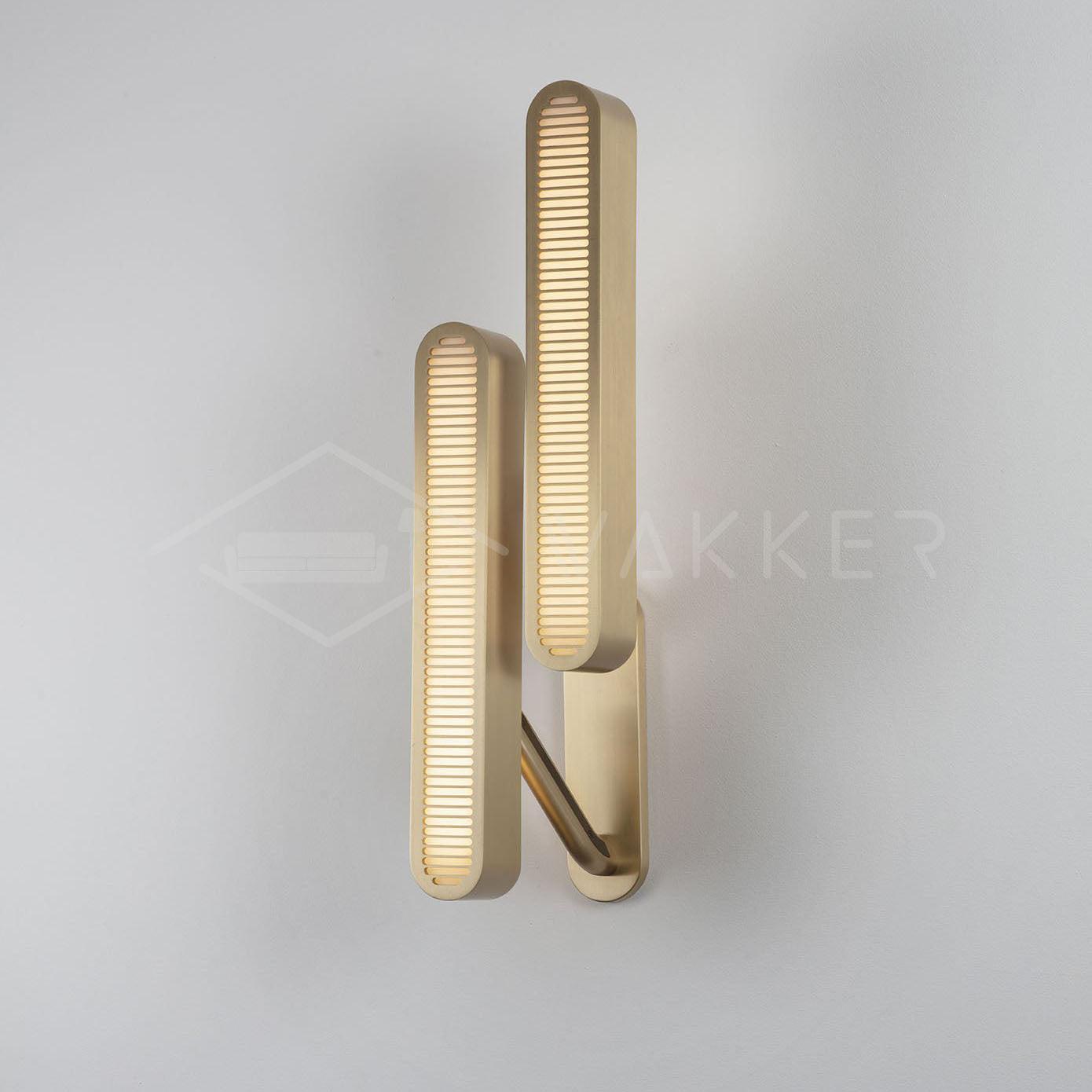 Lustra Wall Lamp Brass Slotted Grill-Neutral Decor