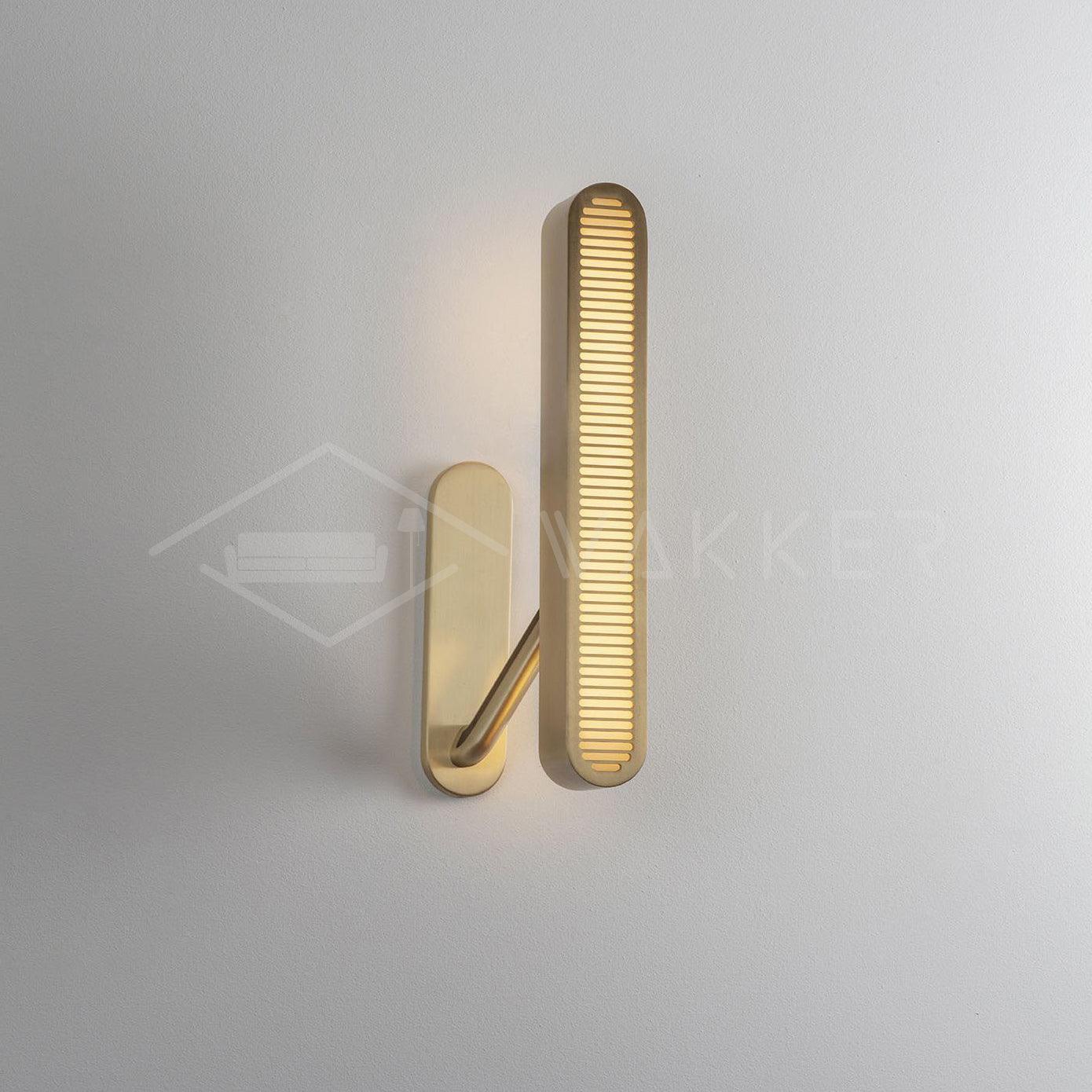 Lustra Wall Lamp Brass Slotted Grill-Neutral Decor